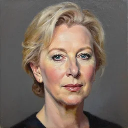 a hyper-detailed portrait of Helen Mirren by Craig Mullins; oil on canvas; trending on artstation; 90mm; f/1.4