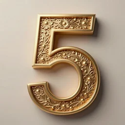 the number five, 5, beautiful intricate detail beautiful composition, award - winning professional number photography, sensual lighting