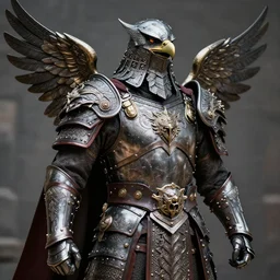 photo of a warrior with metal eagle themed armour, highly detailed, 4 k, hdr, smooth, sharp focus, high resolution, award - winning photo