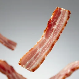 strips of bacon falling out of the sky, ultra realistic, photorealistic, cinematic