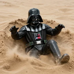 darth vader panicking in a pit of sand