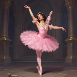 photography of jack black dancing in a pink ballerina outfit, full body shot, deep focus, d & d and mtg, fantasy, intricate, elegant, highly detailed, digital painting, artstation, concept art, matte, sharp focus, illustration, hearthstone, art by stanley lau and artgerm