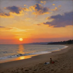 sunset on the beach, by giuseppe arcimboldo,