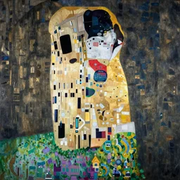 lakeside mountains, by gustav klimt