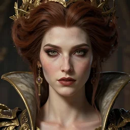 daddario as the queen, incredibly detailed face, true anatomy, artgerm, greg rutkowski and alphonse mucha, still, next - gen ps 5. game