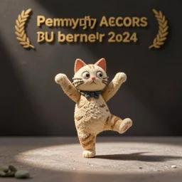 a cat dancing, claymation