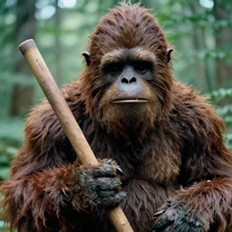 stunning film photograph of ( ( ( ( bigfoot holding a plumbus ) ) ) ), closeup, aperture 1. 2