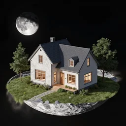 suburban house, on the moon, behance contest winner