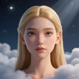 sci - fi, 3 d, stars, blonde fashion model face, cinematic, clouds, moon rays, vogue cover style, poster art, blue mood, realistic painting, intricate oil painting, high detail illustration, figurative art, multiple exposure, water, 3 d, by tooth wu and wlop and beeple and greg rutkowski