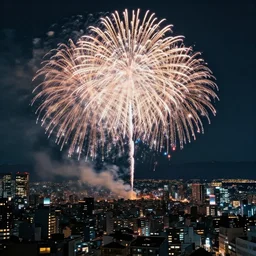 firework in the sky by kyoto animation, insanely detailed. instagram photo, kodak portra. by wlop, ilya kuvshinov, krenz cushart, greg rutkowski, pixiv. zbrush sculpt, octane, maya, houdini, vfx. huge cityscape. cinematic dramatic atmosphere, sharp focus, volumetric lighting