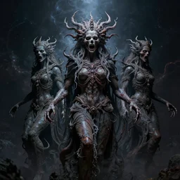 the transcendent beings embodying fundamental fear, studio light, photorealistic, detailed photography, divinity, awful, cosmic