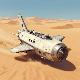 a spaceship lost in the desert, detailed digital art by greg rutkowski.