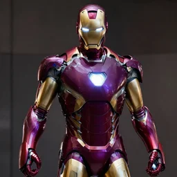 iron man in purple suit, cinematic