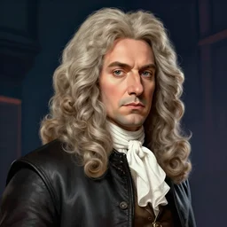 portrait of isaac newton as dr manhattan from watchmen in the style of ilvya kuvshinov, rossdraws, matte painting, highly detailed illustration, maya, pixar, engine, stylized background