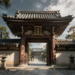 The gate to the eternal kingdom of Japan, fantasy, digital art, HD, detailed.