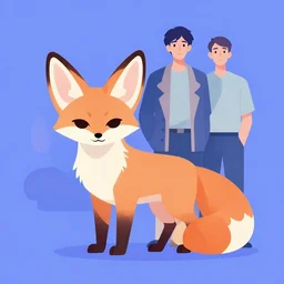 fennec fox, clean cel shaded vector art. shutterstock. behance hd by lois van baarle, artgerm, helen huang, by makoto shinkai and ilya kuvshinov, rossdraws, illustration, blue pink