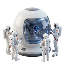 teleportation machine in a spaceship, with astronauts preparing to use it, the machine is a large metal contraption with a bright light in the center by charles angrand and francis picabia