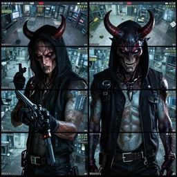 highly detailed matrix clone of 2 1 savage demon cctv footage