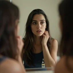 every time that i look in the mirror,, highly detailed vfx, cinematic, volumetric lighting,