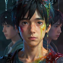 photorealistic dramatic liquids anime people render, detailed face, colorful, atmosphere cinematic, by wlop, by ilyu kuvshinov, by makoto shinkai, soft shadows, concept art, super detailed, octane render, vfx, houdini, 8 k, super realistic, ufotable studio art style, global illumination, trending in pixiv, dramatic color