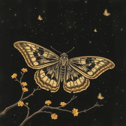 only one moth. shin hanga and kawanabe kyosai and cory loftis and rossdraws and wlop and jung gi kim rule of thirds