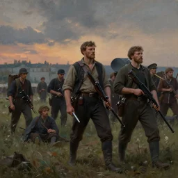 a matte painting of russian revolution in 1 9 0 0 summer, matte painting, dusk, drama, by rozalski and peter ilsted, artstation