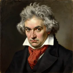 portrait of the composer beethoven in the style of pietro annigoni, 1 9 5 5, oil on canvas, national portrait gallery