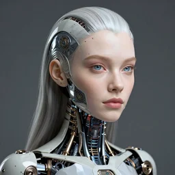 extremely detailed, intricate photrealistic portrait beautiful female android, art by tim walker, h 7 0 4