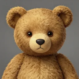 portrait of teddy bear, epic lit, hyper detailed design, shape focus, trending on artstation, illustration, very cartoon, by rene magritte