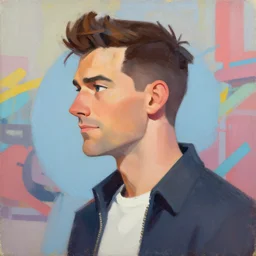 greg manchess portrait painting of alex murphy as overwatch character, 8 0 ies aesthetic, medium shot, asymmetrical, profile picture, organic painting, sunny day, matte painting, bold shapes, hard edges, street art, trending on artstation, by huang guangjian and gil elvgren and sachin teng