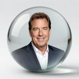 glass ball with steve harvey inside