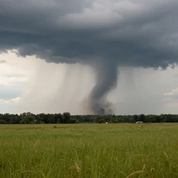 a tornado in the distant landscape