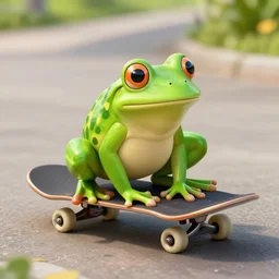 frog on skateboard