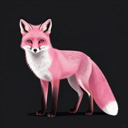 pink fox by Kilian Eng, minimalist, detailed