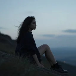 the lady i met just before midnight, on the edge of another dimension. | in the style of a dreamer |