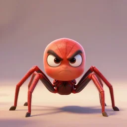 super cute but angry spider, portrait, face symmetry, centered, anime style, disney character style, octane render, symetrical portrait, 3 d, pixar, disney, epic lighting, cinematic composition, hyperrealistic, 8 k