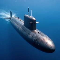 submarine in flight, high quality photography