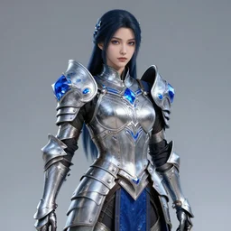 beautiful warrior with sapphire encrusted  armour, highly detailed, 4k, HDR, award-winning, octane render, artstation