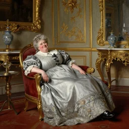 florence nightingale by augustus egg, opulent victorian room, smiling portly old victorian woman reclining