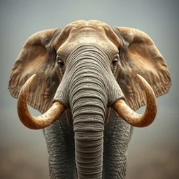 elon musk with huge elephant tusks growing out of his mouth