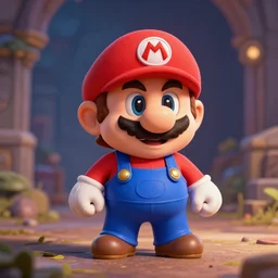 cute little Super Mario in Gears of War cover art, ultra wide lens shot , tiny, small,  short, cute and adorable, pretty, beautiful, DnD character art portrait, matte fantasy painting, DeviantArt Artstation, by Jason Felix by Steve Argyle by Tyler Jacobson by Peter Mohrbacher, cinematic lighting