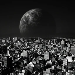 giant colloidal nonila in the distance, art be greg grusowitzy, trending, japanese city in background, content blacked