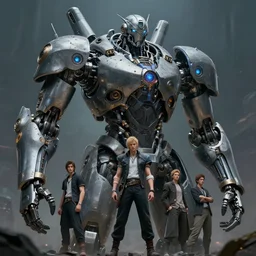 a detailed portrait of a giant mechanical humanoid by Greg Rutkowski, Sung Choi, Mitchell Mohrhauser, Maciej Kuciara, Johnson Ting, Maxim Verehin, Peter Konig, final fantasy, Marco lense , 8k photorealistic, cinematic lighting, HD, high details, atmospheric , trending on artstation