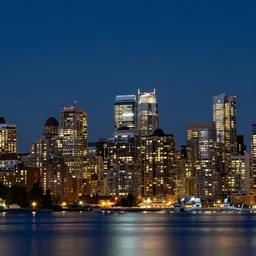 vancouver skyline at night
