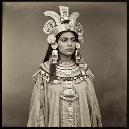 vintage photo of an aztec queen by edward s curtis, photo journalism, photography, cinematic, national geographic photoshoot