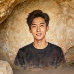 cave painting of instagram influencer post