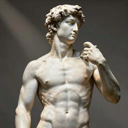 a marble statue of Ronnie Coleman by Michaelangelo