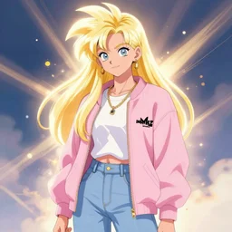 streetwear fashion influencer character minimalistic illustration pastel colors dragon ball anime style