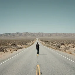 a desolated road in california, a man , Adrian Tomine