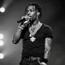 lil uzi vert, performing at live aid, photorealistic, black and white, hyper detailed —height 1024 —width 1024